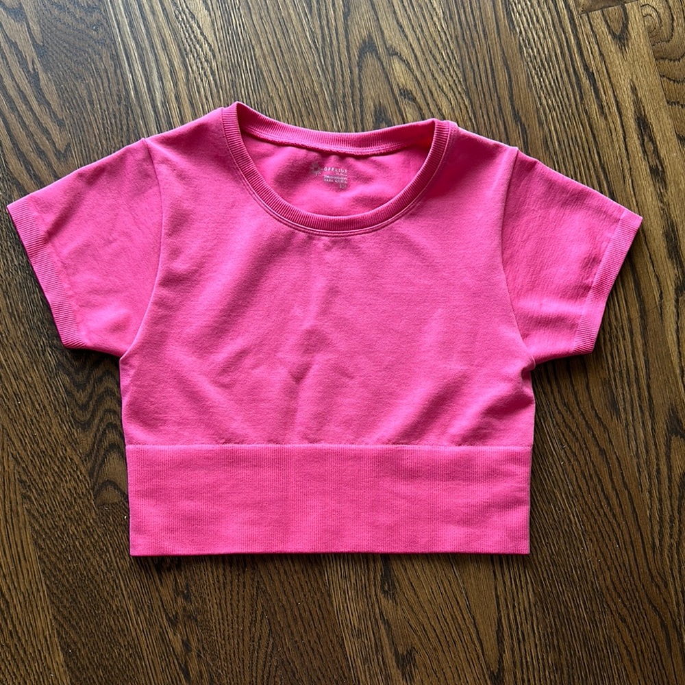 Aerie Offline Pink Crop Top